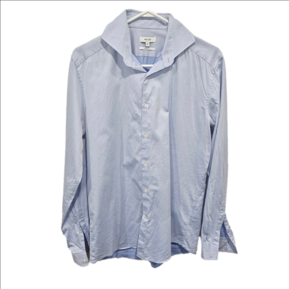 Reiss Men's Slim Fit Light Blue Dress Shirt - Size M